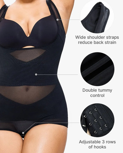 Mesh Tummy Tuck Body Triangle Shapewear - Volutto