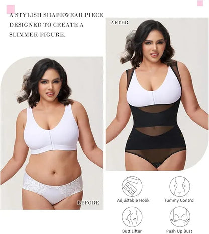Mesh Tummy Tuck Body Triangle Shapewear - Volutto