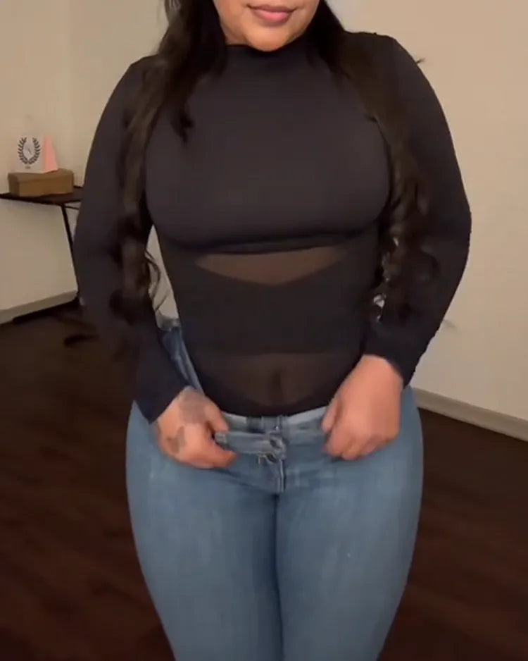 Mesh Tummy Tuck Body Triangle Shapewear - Volutto