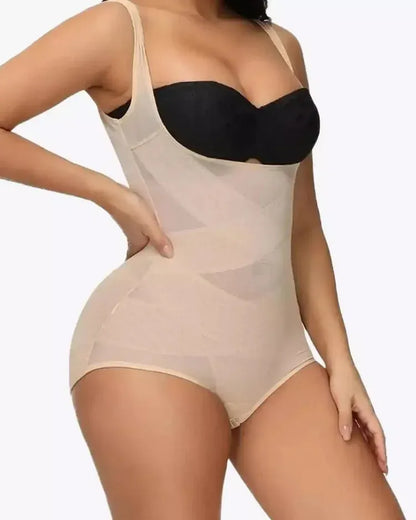 Mesh Tummy Tuck Body Triangle Shapewear - Volutto