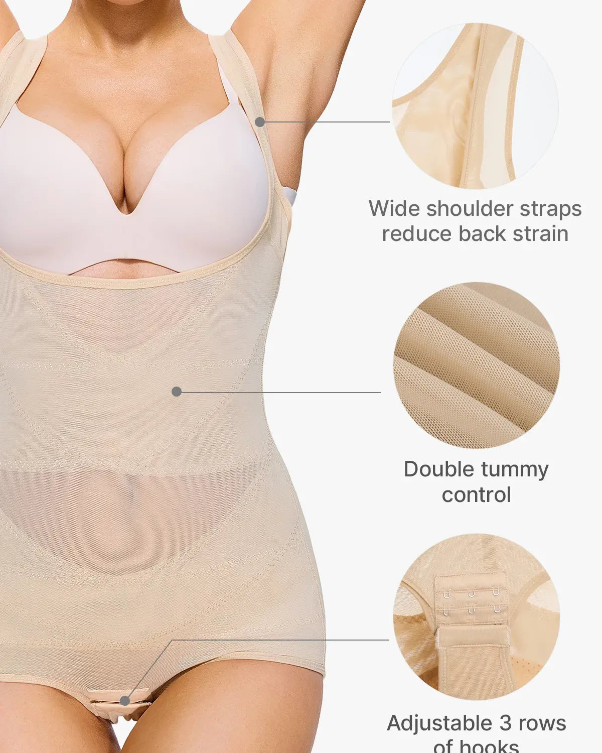 Mesh Tummy Tuck Body Triangle Shapewear