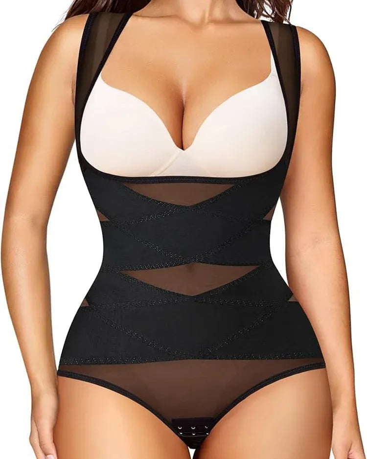 Mesh Tummy Tuck Body Triangle Shapewear - Volutto