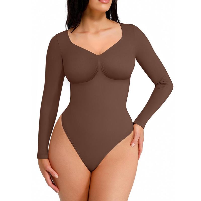 Long Sleeve Shaping Bodysuit - Volutto