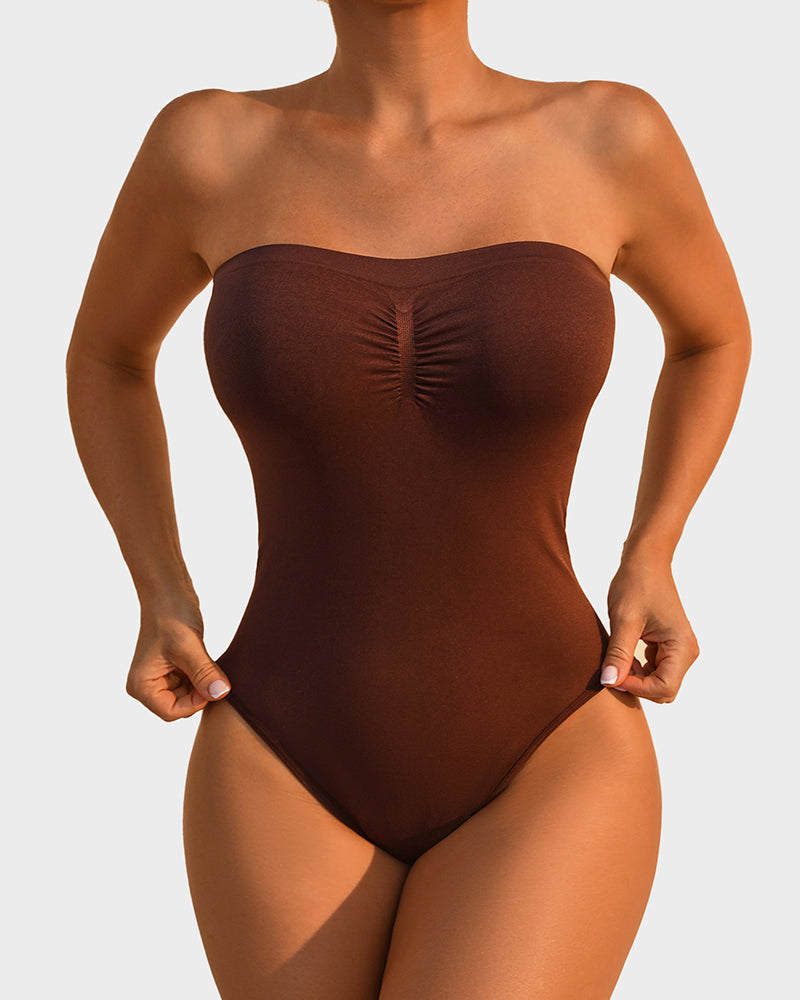 Strapless Tummy Control Sculpting Bodysuit - Volutto
