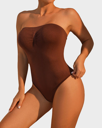 Strapless Tummy Control Sculpting Bodysuit - Volutto