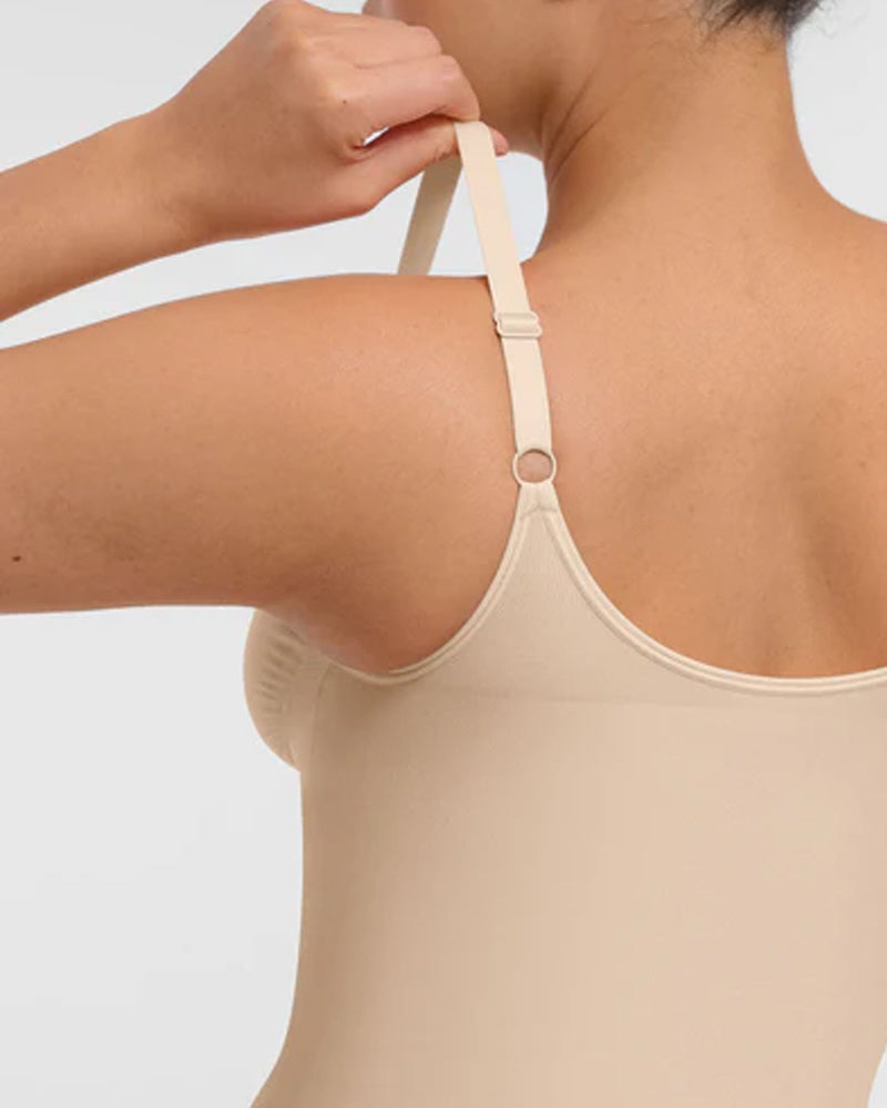 Seamless Covered Bust Jumpsuit Thong Bodysuit - Volutto